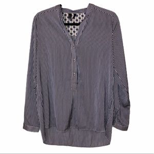 MNG high low striped blouse size medium
